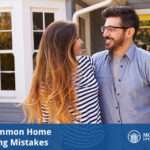 4 common home buying mistakes. with an image of first time homebuyers