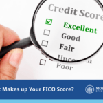 what makes up your fico score? credit score shown as excellent