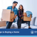6 steps to buying a home, with a couple unpacking boxes in their new home