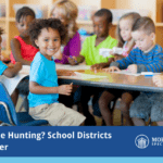 house hunting? school districts matter. with a group of children at school