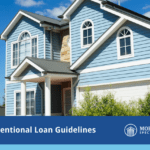 Conventional loan guidelines. with an image of a blue house